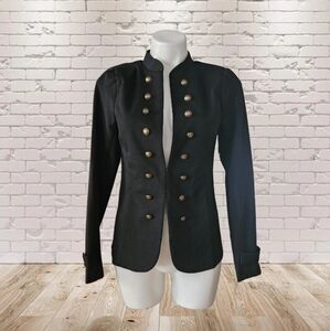 New Without Tags Modcloth Black Military Jacket Brass Tone Buttons